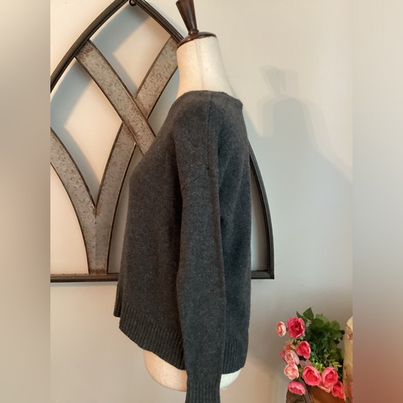 LOFT Charcoal Gray Wool & Cotton Blend Pull Over Oversized Sweater - Picture 5 of 9